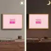 Bisou - Roze - Minimalistisch Light Box met batterij (Wandlamp) middel -sfeer3