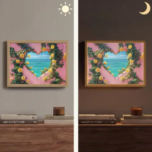 Hart - Zee - Muur Light Box met batterij (Wandlamp) middel -sfeer3