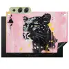 Zwart - Panter - Roze - Abstract Inductie beschemer met haakjes klein -3d