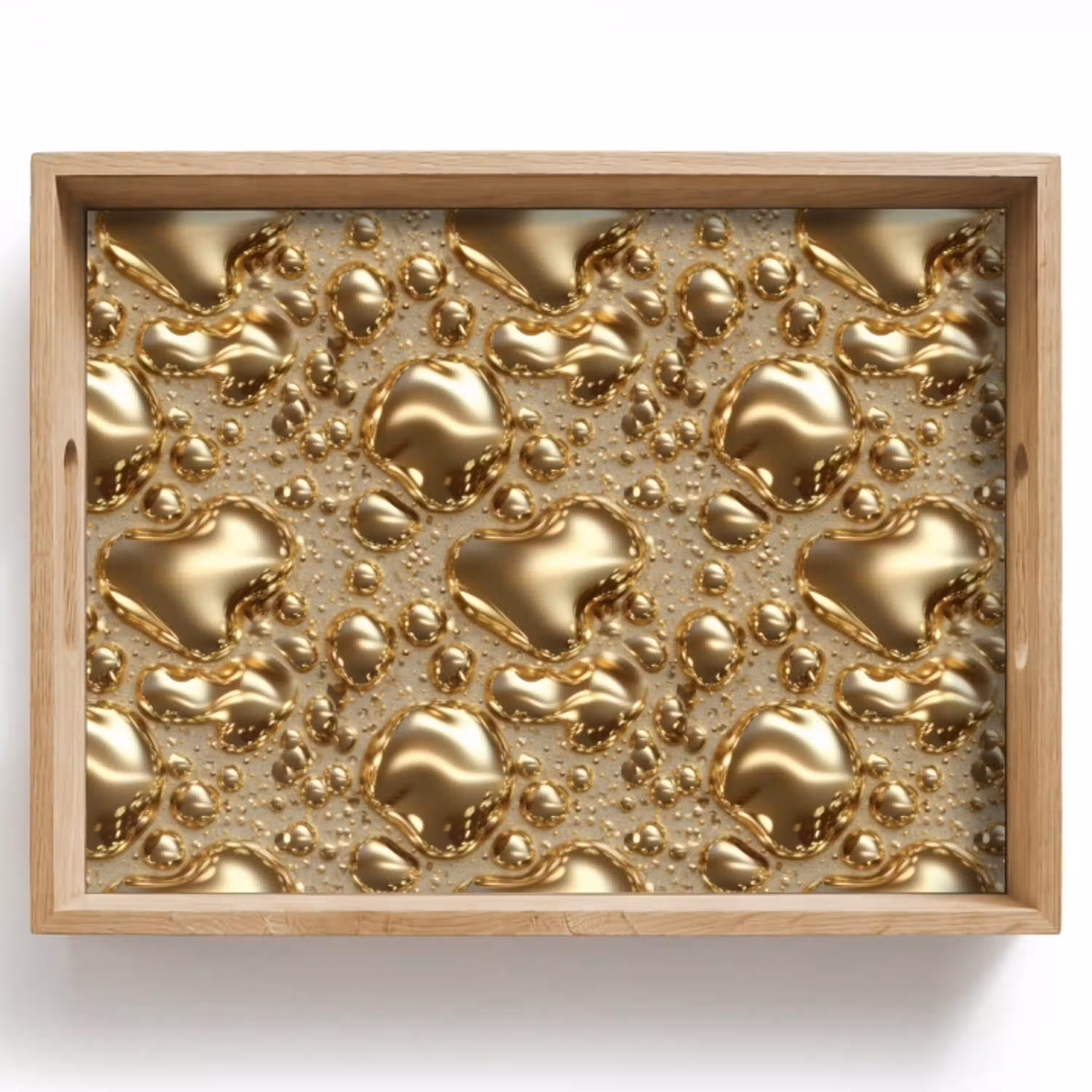 Druppels - Organisch - Goud Dienblad Rechthoek middel 911 -z3d_shopping