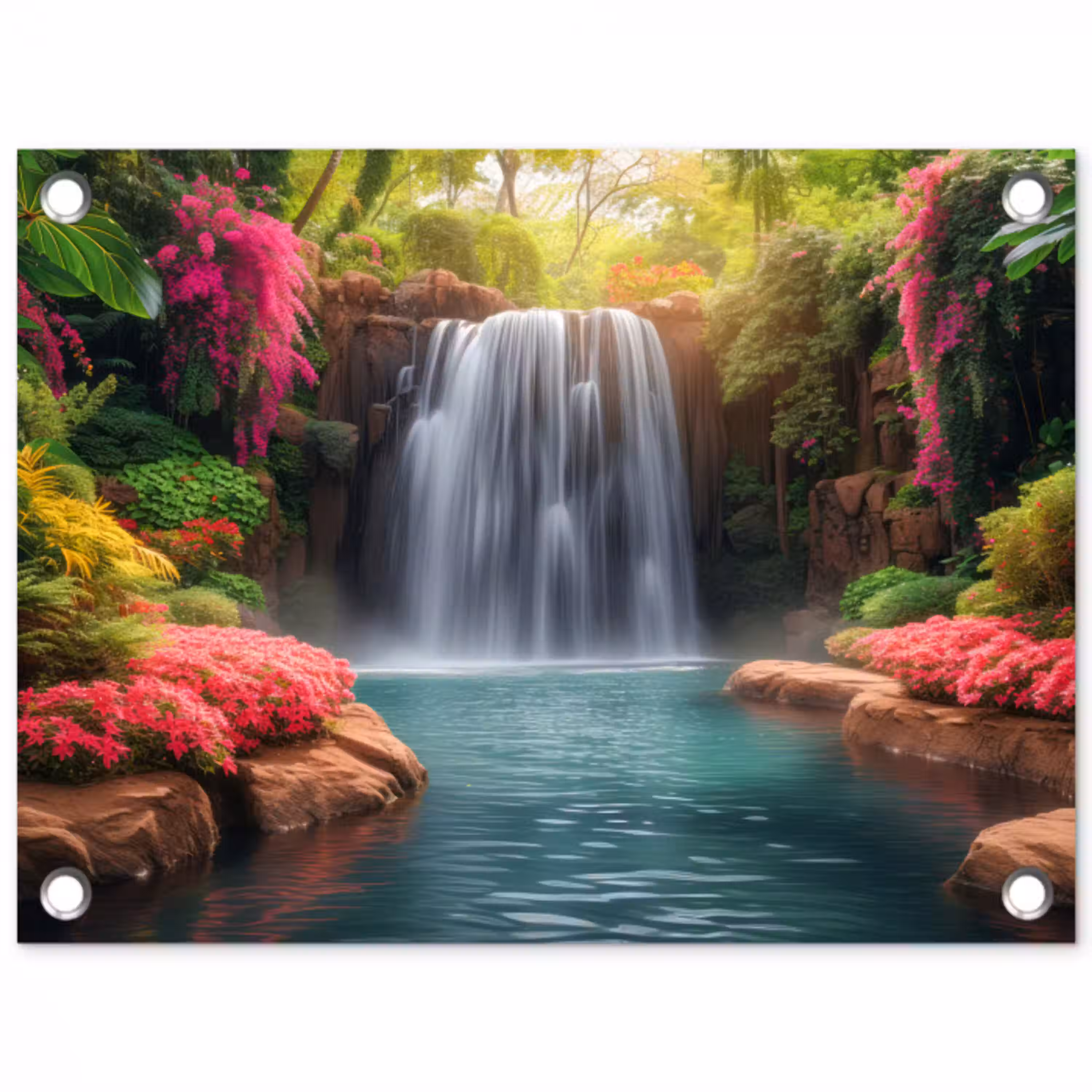 Betoverende Waterval in de Tropen tuinposter los doek klein -3d