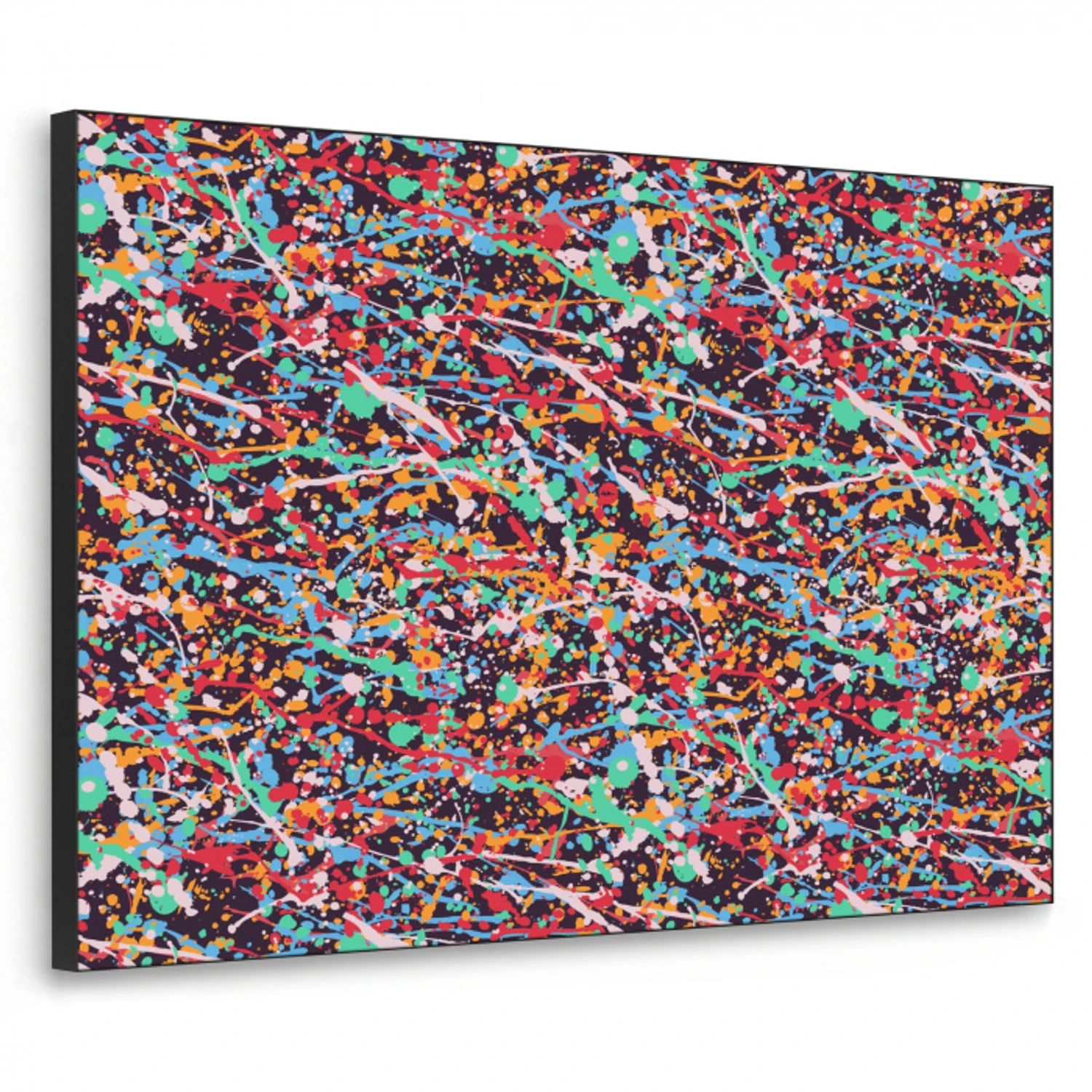 Spat - Abstract - Waterverf - Multi Textielframe zwart klein 947 -3d