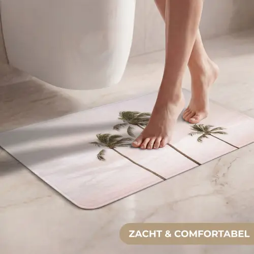 Palmbomen - Zonsondergang - Roze WCmat klein -USP_ZachtNL