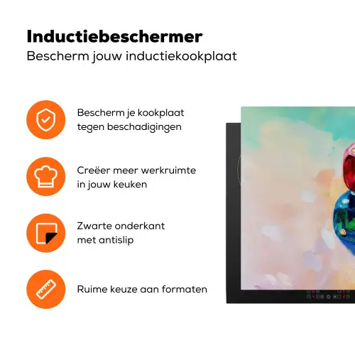 Dobbelstenen - Kleurrijk - Getallen - Stipjes Inductie beschermer vinyl 3mm klein -zzzzzzz-td-ups