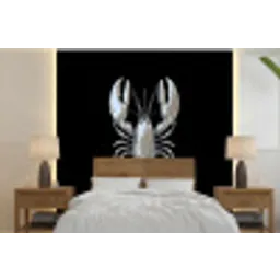Kreeft - Zilver - Metallic - Luxe fotobehang vinyl groot -bed