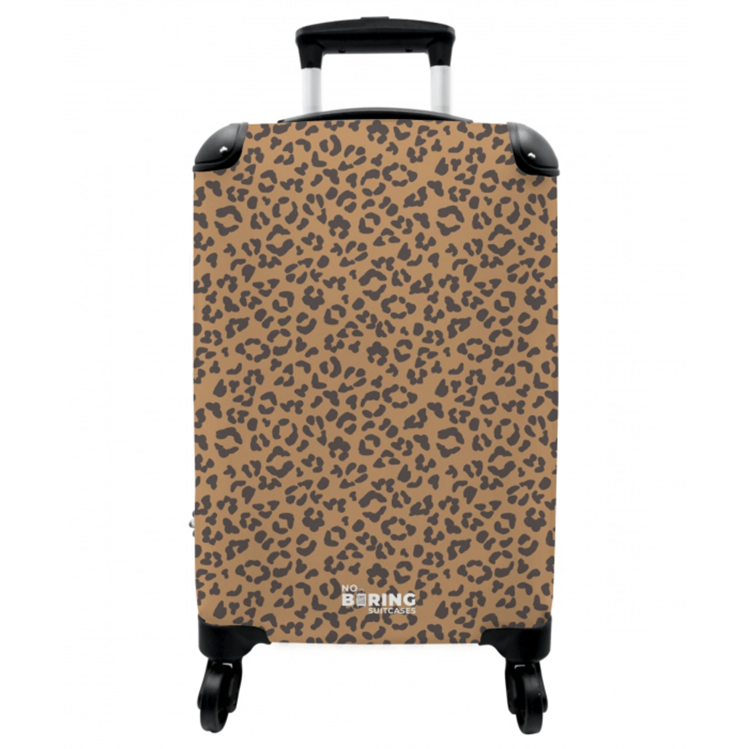 Dieren print panter bruin NBS - Handbagage koffer - Vrouwen middel -3d