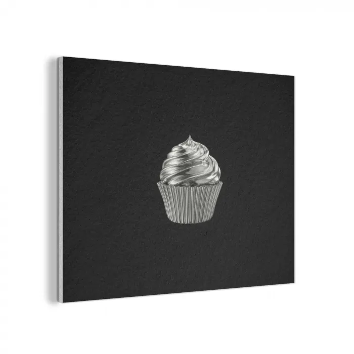 Cupcake - Luxueus - Zilver PET vilt klein -3d