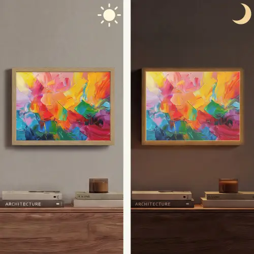 Abstract - Verflook - Modern - Kleurrijk Light Box met batterij (Wandlamp) middel -sfeer3