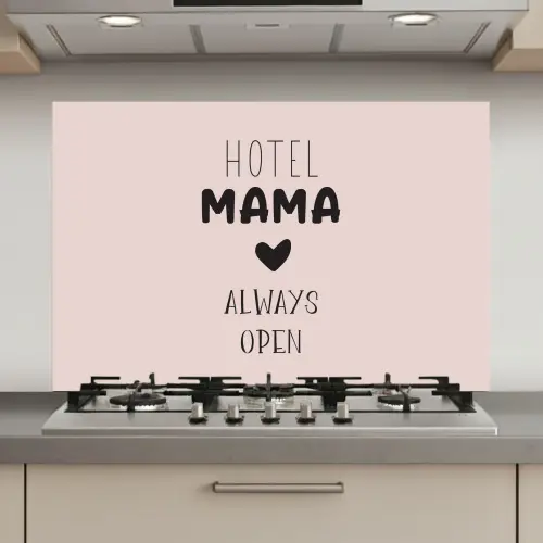 Quotes - Spreuken - Hotel mama always open - Mama keuken achterwand spatscherm klein -3d_website