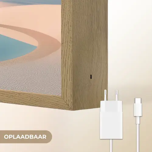Duinen - Waterplas - Oneindige rust Light Box met batterij (Wandlamp) middel -USP_websiteoplaadbaarNL