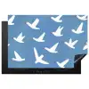 Vogels - Wit - Patroon Inductie beschermer vinyl 3mm klein -3d
