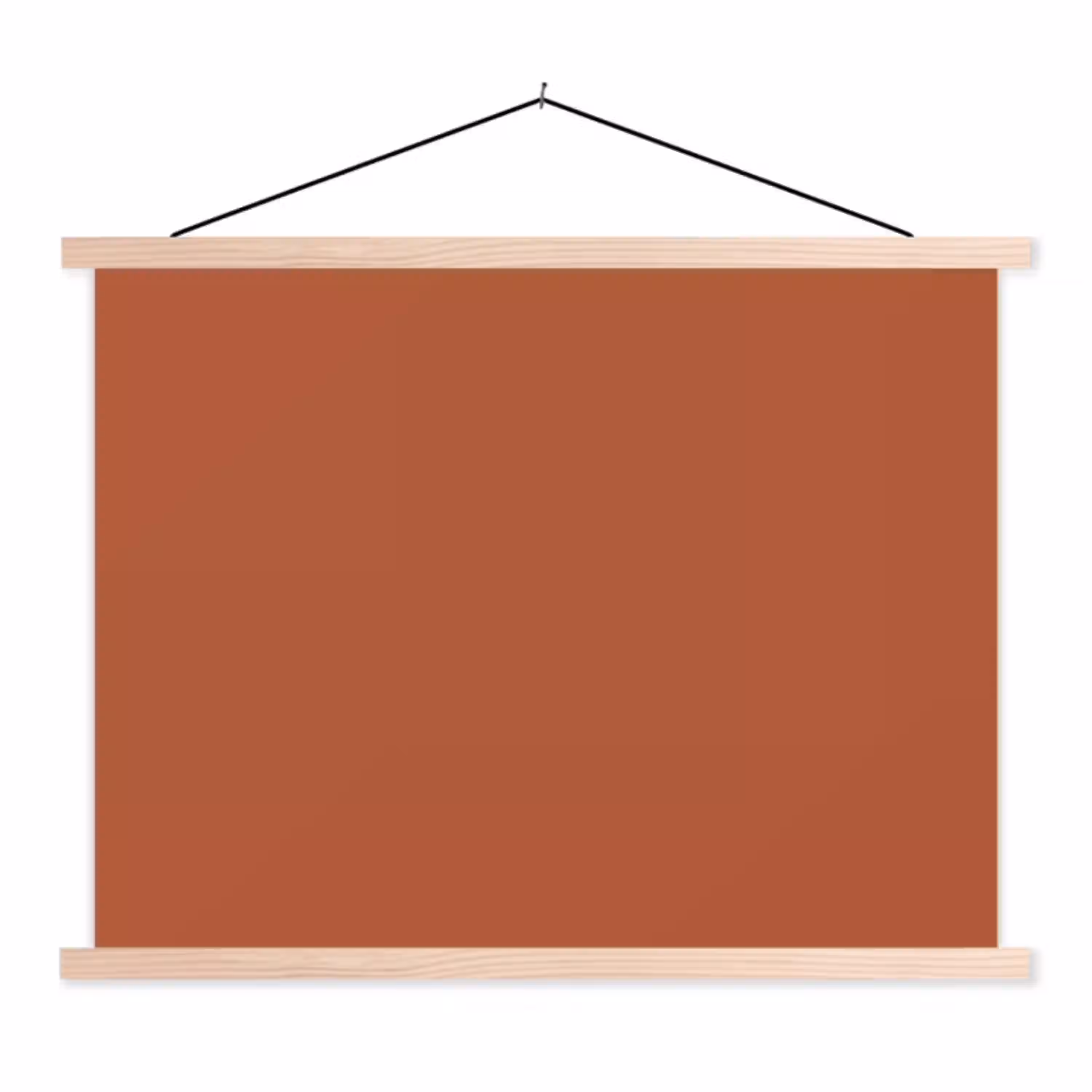 Burnt - Sienna - Oranje textielposter latten blank klein 122 -3d