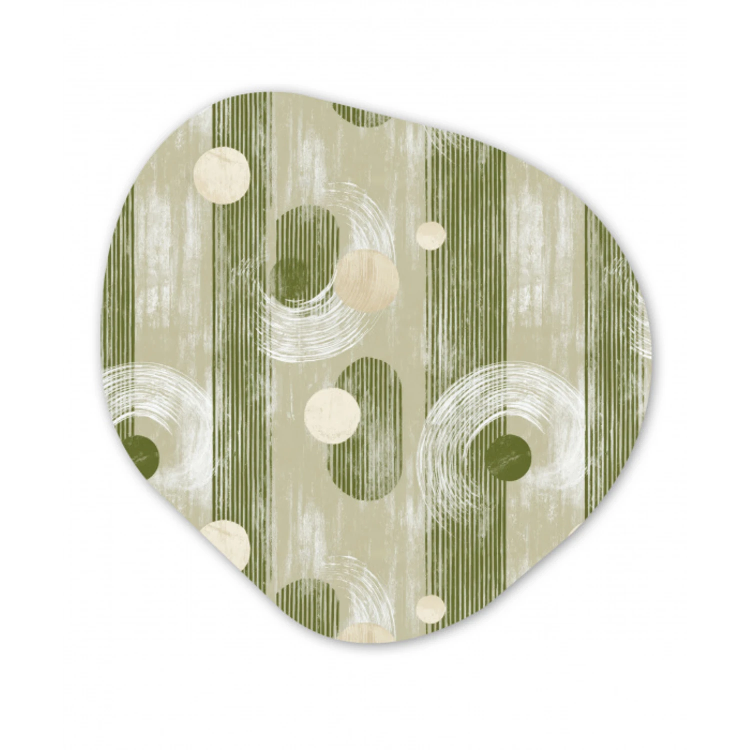 Artistiek - Modern - Groen Wandcirkel Organisch Aluminium middel 851 -3d