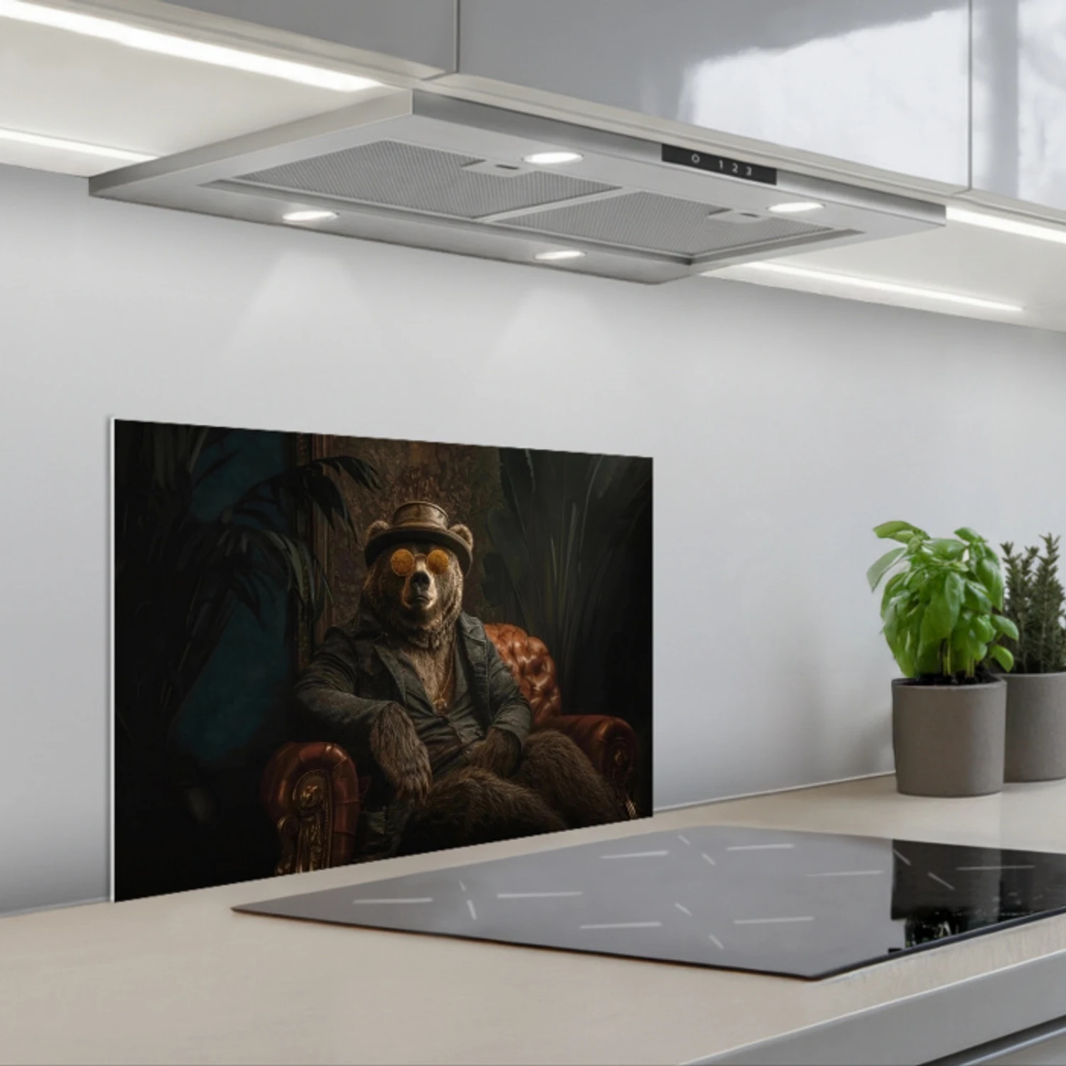 Beer - Bruin - Pak - Hoed keuken achterwand spatscherm klein -3d_schuin