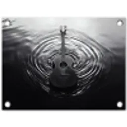 Gitaar - Hout - Water tuinposter los doek klein -3d