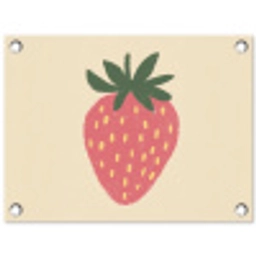 Aardbei - Minimalistisch - Rood - Fruit tuinposter los doek klein -3d