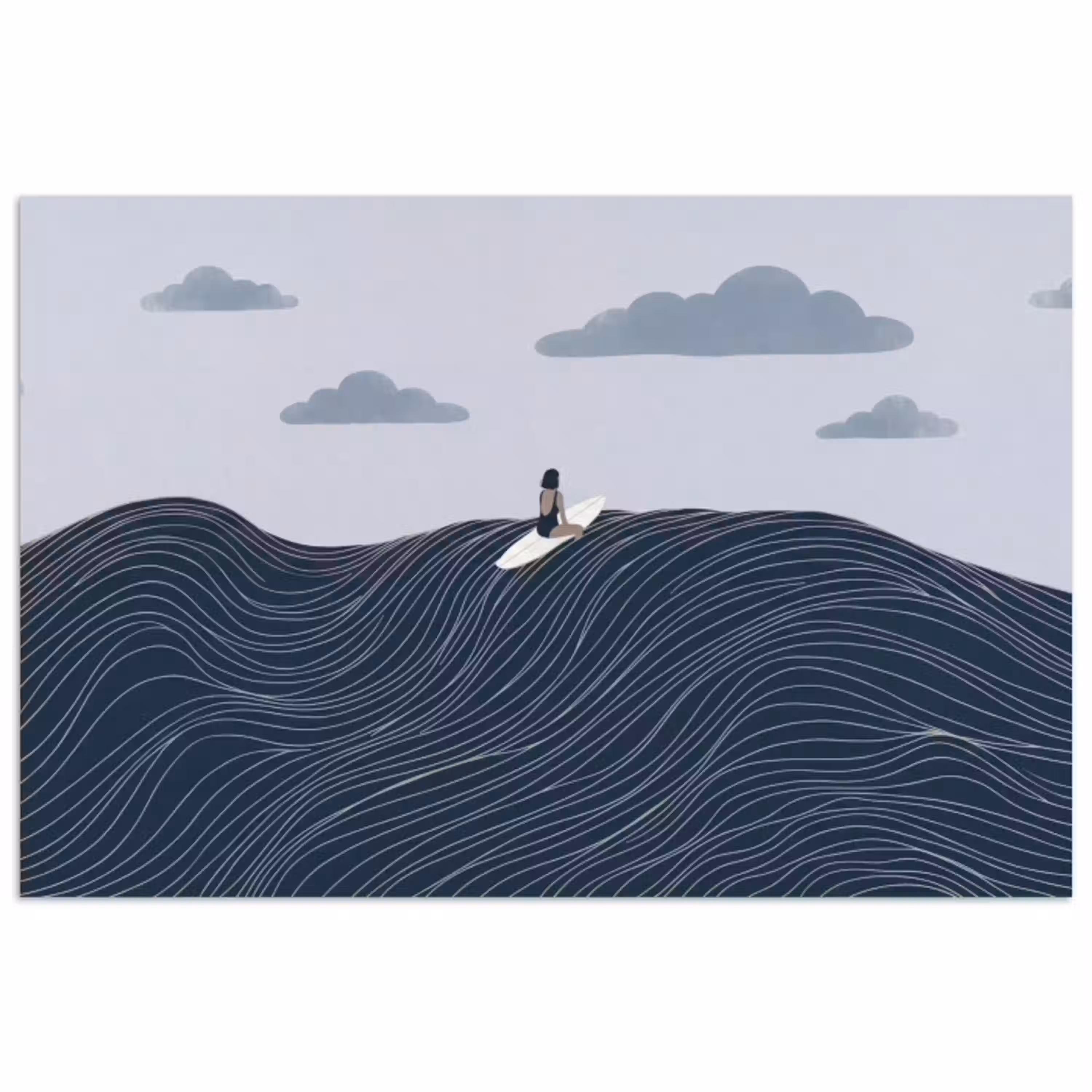 Persoon - Surfen - Oceaan - Natuur - Modern poster papier klein -3d