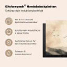 Landschap - Japandi - vogel Inductie beschemer met haakjes klein -ky-usp-de