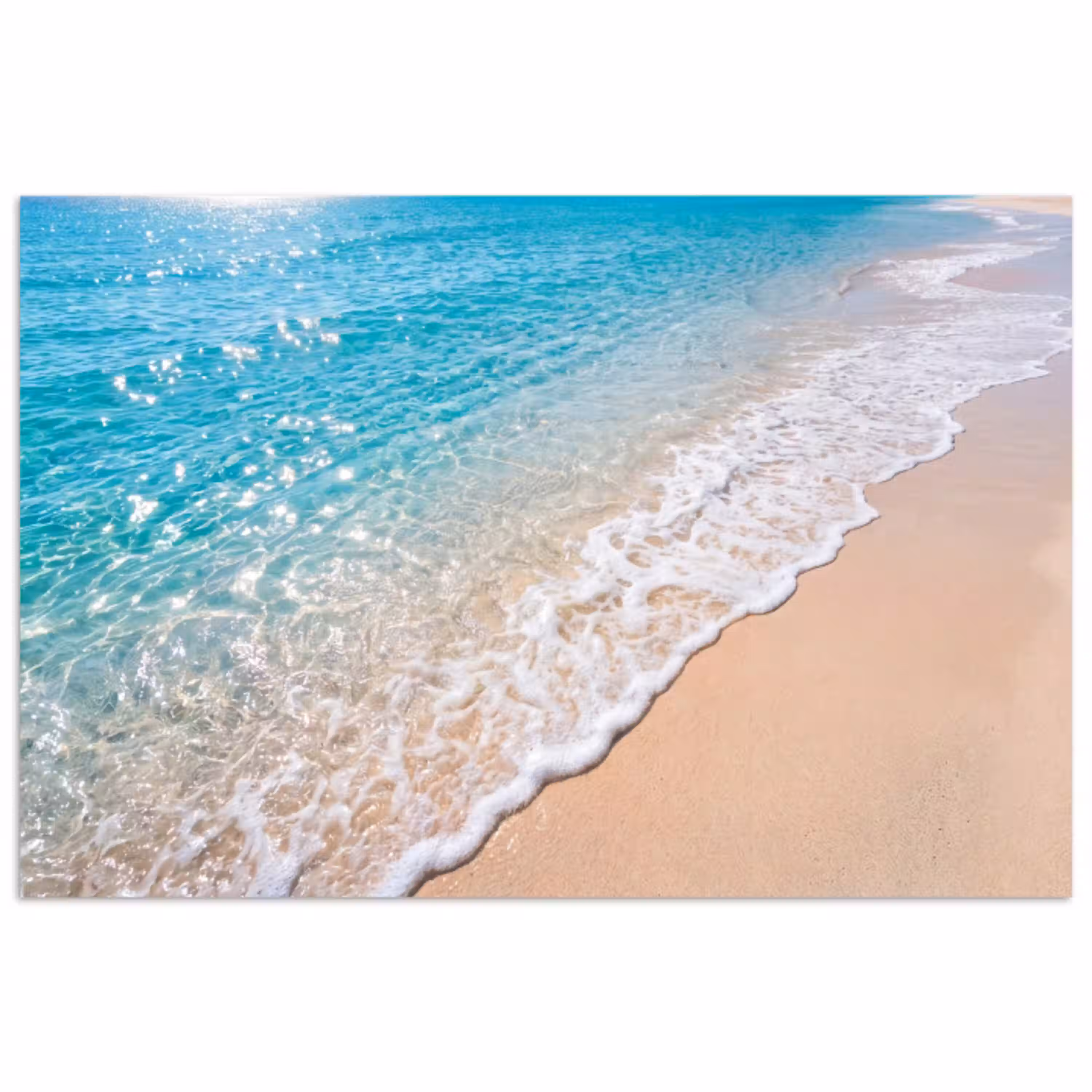 Strand - Water - Natuur - Blauw - Beige poster papier klein -3d