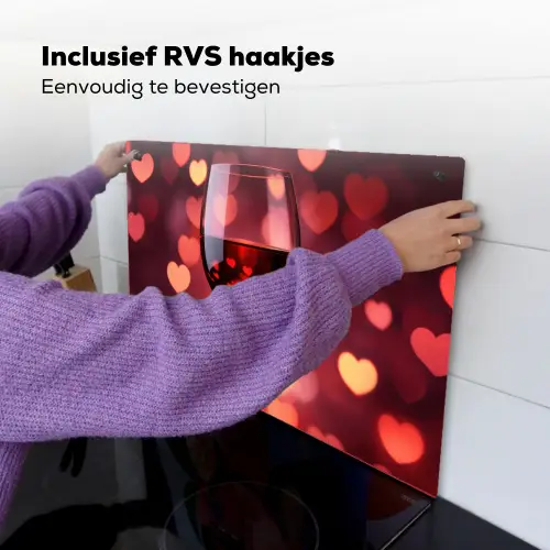 Rood - Wijn - Hartjes Inductie beschemer met haakjes klein -ky-ophangen-nl