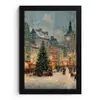 Kerstsfeer - Stadsplein - Kleurrijk fotolijst zwart zonder passe partout klein -3d