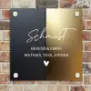 Half goud zwart - Sierlijk Naambord Vierkant klein -sfeer2