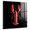 Kreeft - Glossier Rood - Zwart plexiglas 5mm klein -zzzproduct_nieuw