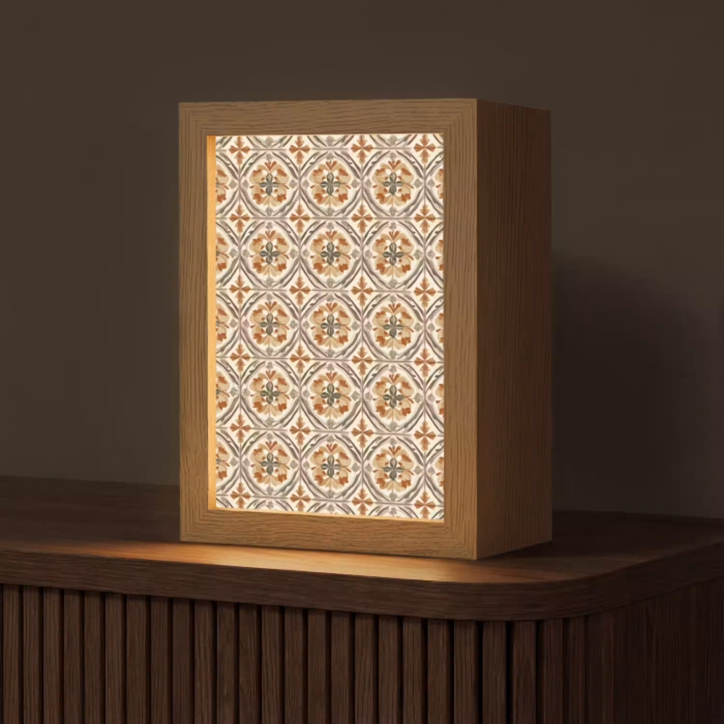 Elegant - Antiek - Kleurrijk Light Box met kabel (Tafellamp) klein 925 -z3d_website