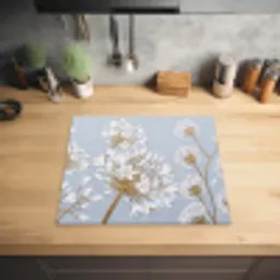 Illustratie - Bloemen - Blauw Inductie beschermer vinyl 3mm middel -sfeer5