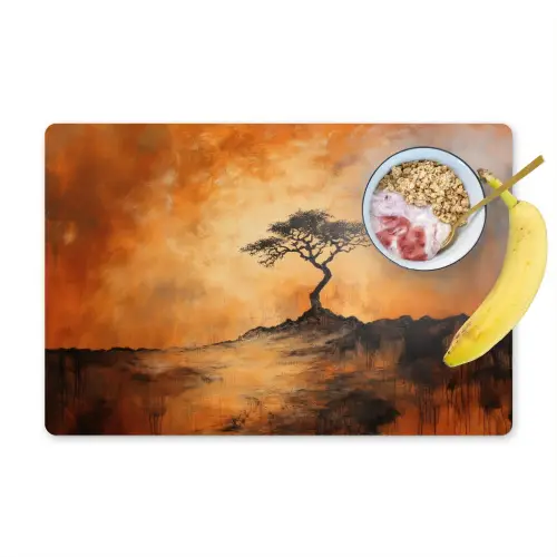 Boom - Landschap - Oranje Placemat vinyl groot -zzzproduct_Kitchenyeah-website