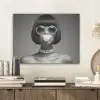 Vrouw - Zwart Wit - Ketting - Zonnebril PET vilt klein -sfeer1