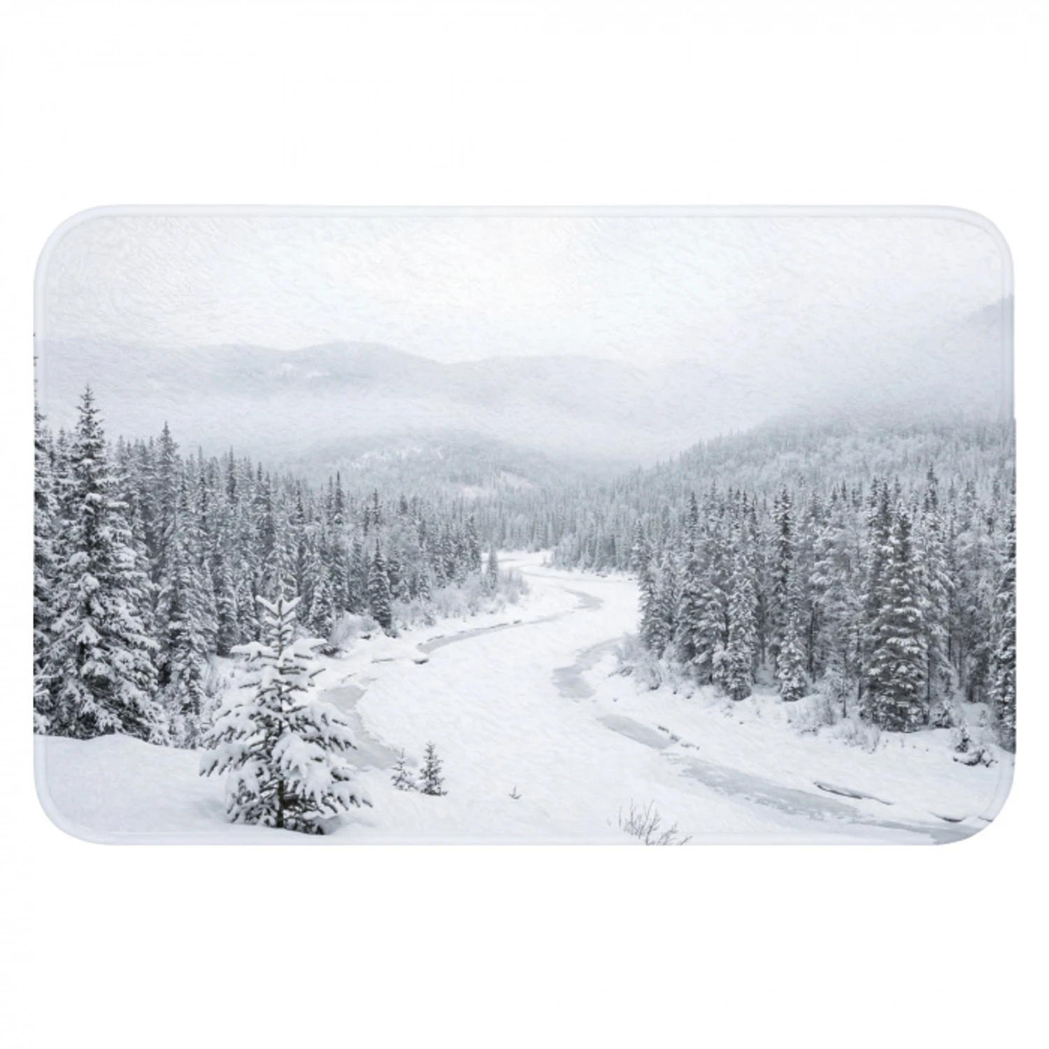 Rivier - Bevroren - Landschap - Winter Badmat klein -3d