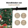 Sneeuwpop - Kerstsneeuw - Groen - Rood Wandkleed katoen klein -sfeer2