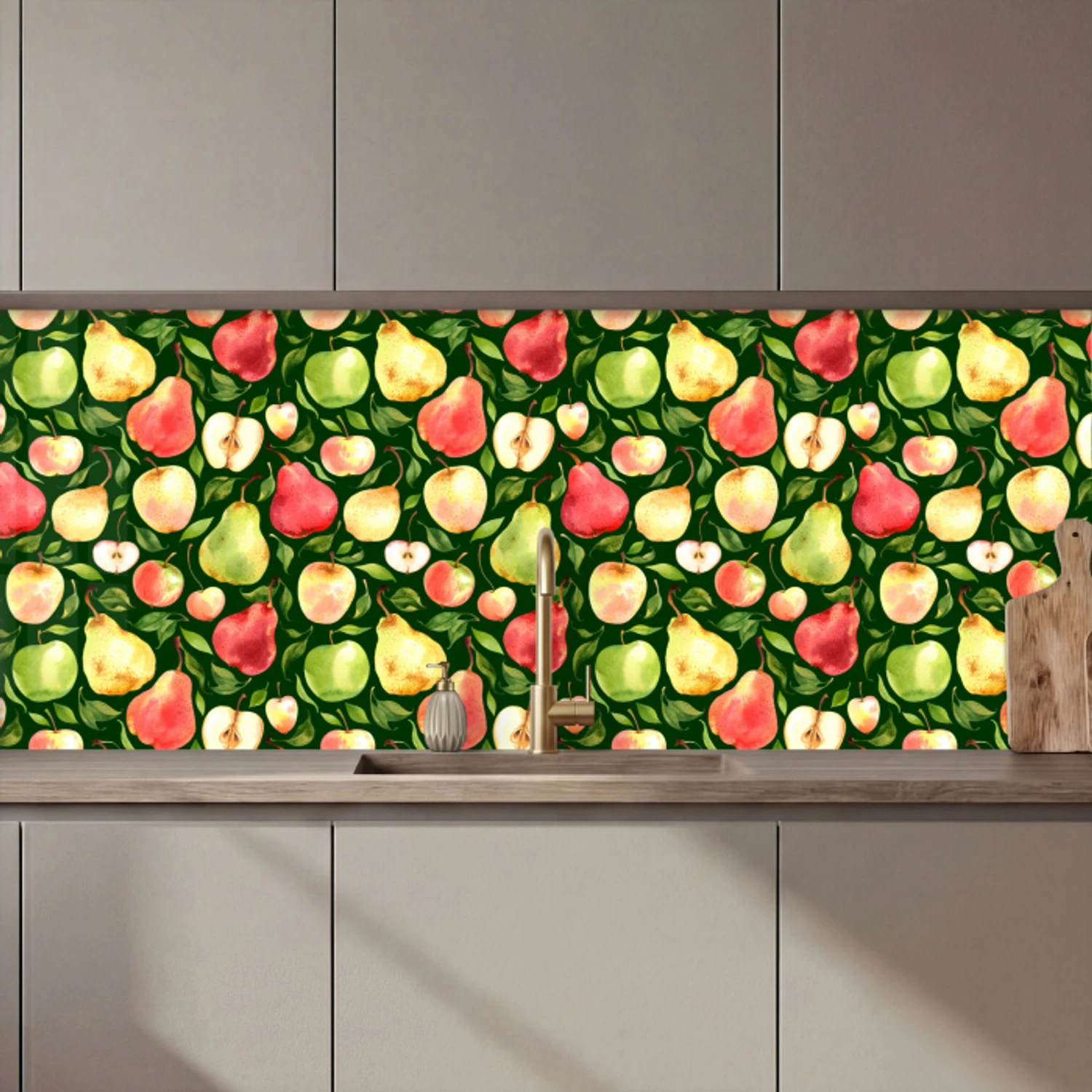 Appels - Peren - Fruit - Groen keuken achterwand 2 middel 871 zz_3dshopping