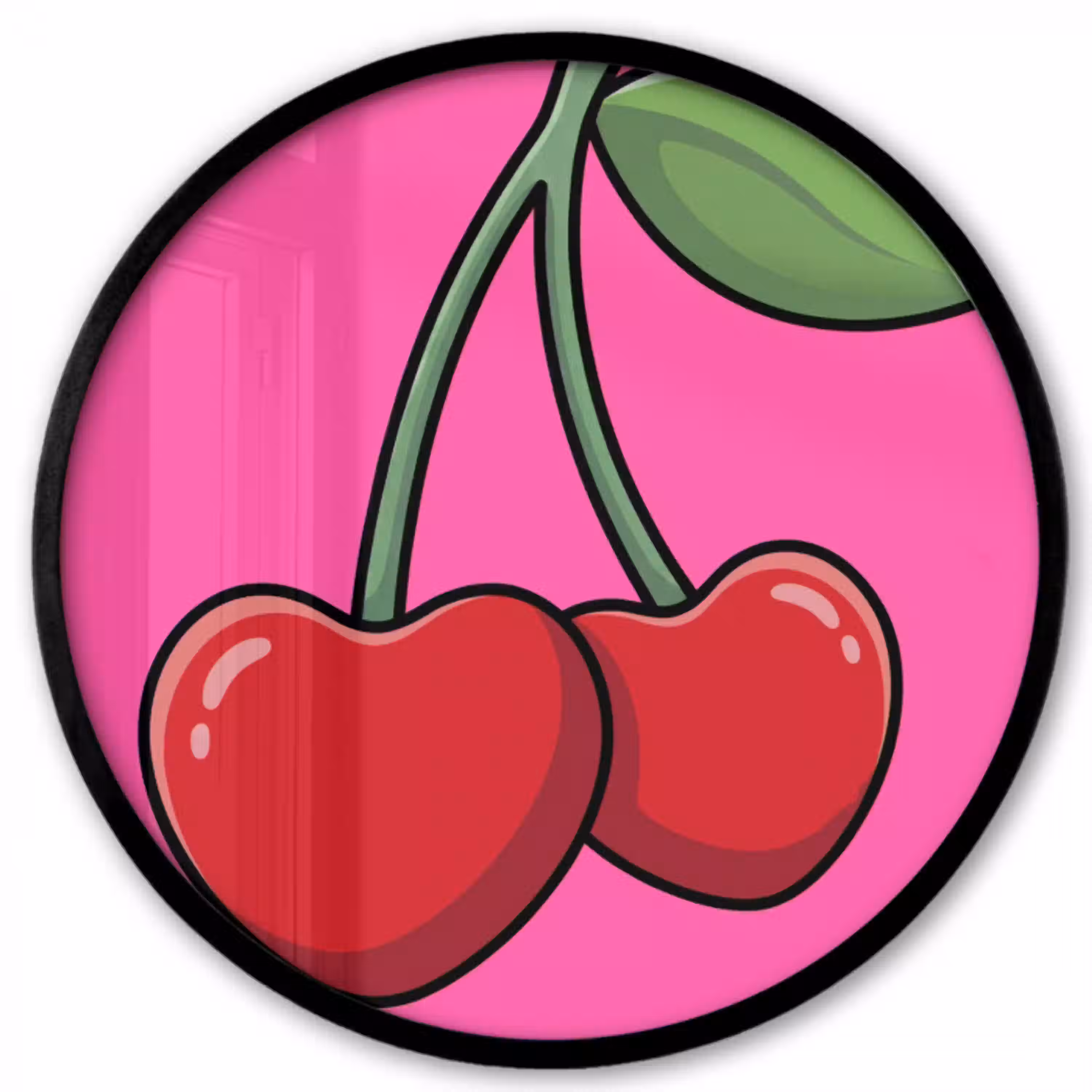 Kers - Roze - Fruit Fotolijst rond zonder passe partout klein -3d