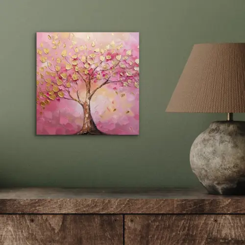 Boom - Roze - Goud - Modern aluminium wit klein -sfeer2