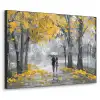 Natuur - Geel - Park -  Zwart - Wit Textielframe zwart klein -3d