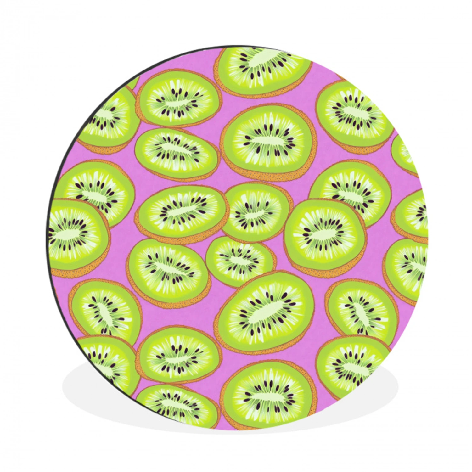Kiwi - Speels - Groen Wandcirkel aluminium klein 190 -3d