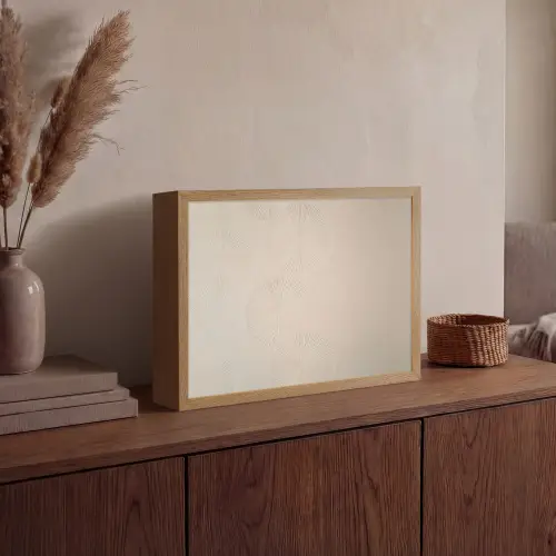 Japandi - Beige - Modern Light Box met batterij (Wandlamp) middel -sfeer2