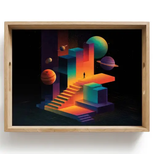 Abstract - Trappen - Mens - Planeten Dienblad Rechthoek middel -z3d_shopping
