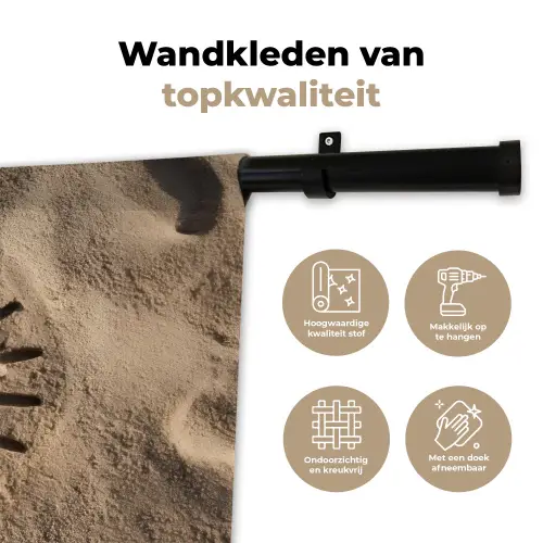 Gezichtje - Zon - Zand - Getekend Wandkleed katoen klein -sfeer2