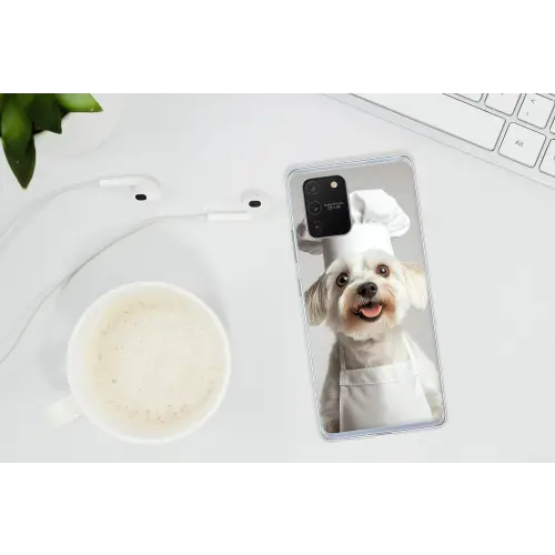 Hond - Wit - Kok Telefoonhoesje Samsung Galaxy S10 Lite klein -oordopS10Lite