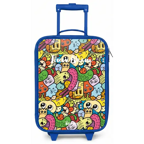 Fantasiedieren die lachen en kleurrijk zijn Kinderkoffer - Blauw klein -zz3dotto