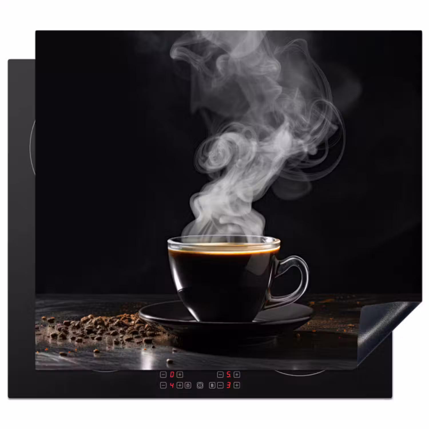 Inductie beschermer - Koffie - Zwart - Bonen - Warm - Kopje