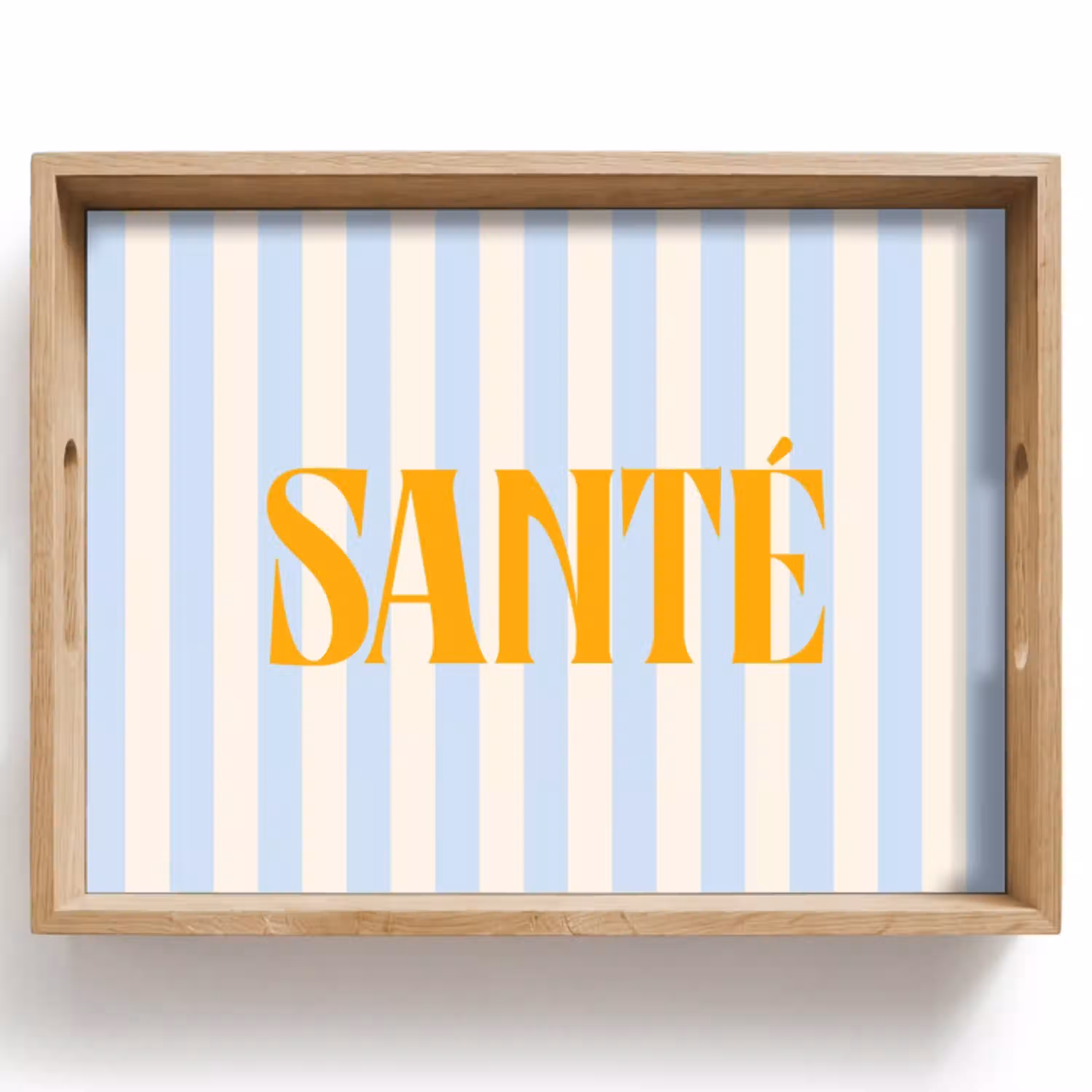Oranje - Blauw - Strepen - Santé Dienblad Rechthoek middel -z3d_shopping