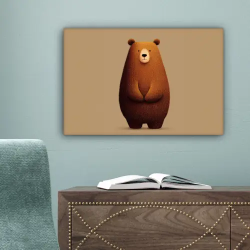 Beer - Minimalistisch - Bruin canvas 2cm klein -sfeer4