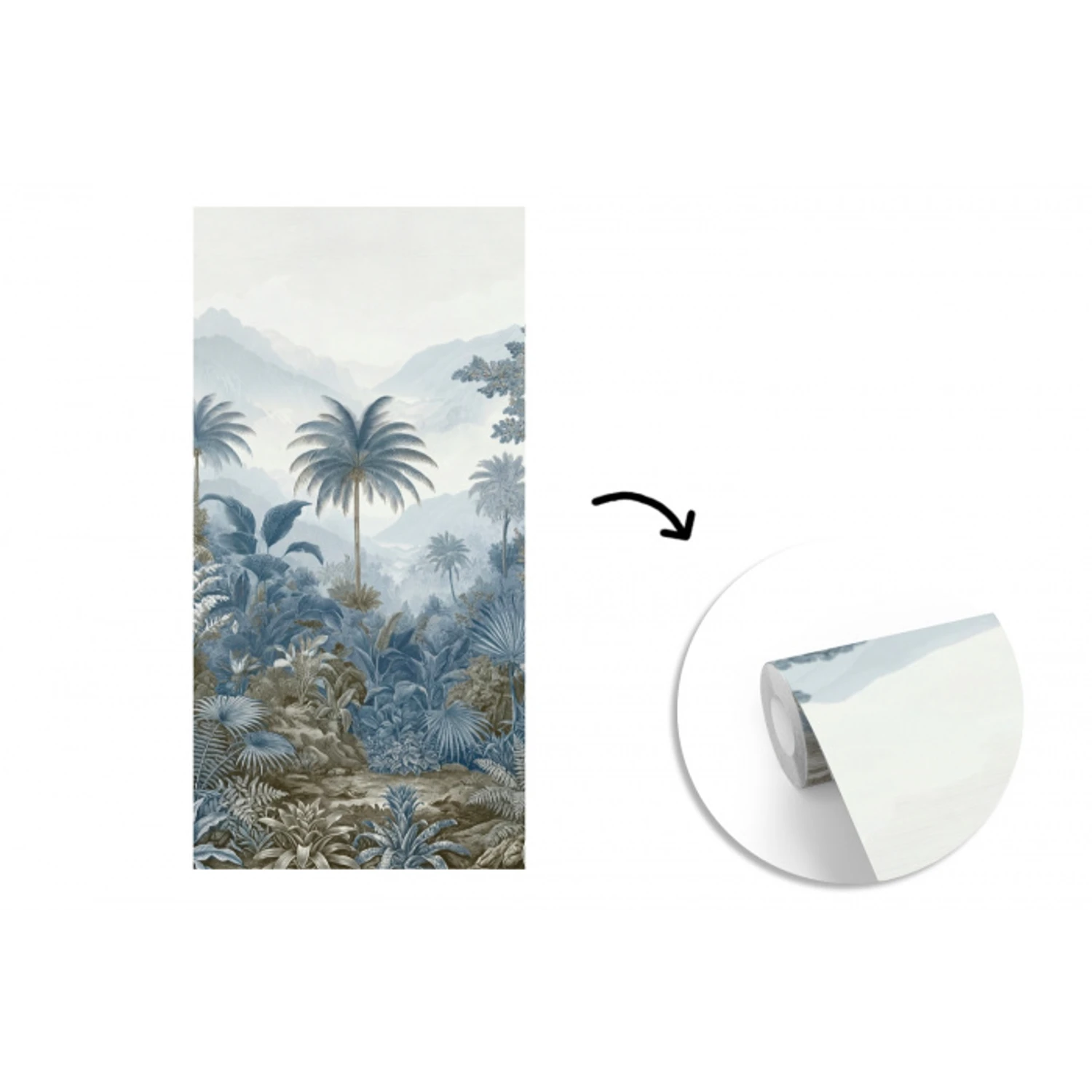 Jungle - Modern - Blauw - Groen fotobehang vinyl groot -3d