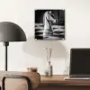 Paard - Hout - Schaalbord - Zwart plexiglas 5mm klein -sfeer6
