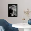 Dieren - Leeuw - Zwart - Wit - Portret fotolijst zwart zonder passe partout klein -sfeer4