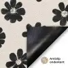 Grafisch - Madeliefjes - Zwart - Beige Deurmat klein 898 -antislip_NL